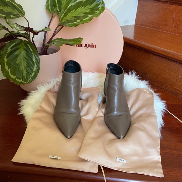 Prada Pointed-Toe Low-Heel Ankle Boot - Picture 1 of 8